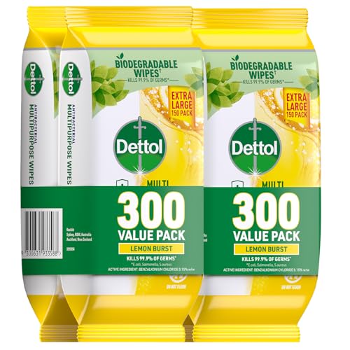 Dettol Multipurpose Disinfectant Wipes Lemon Burst 600's (300's x 2)