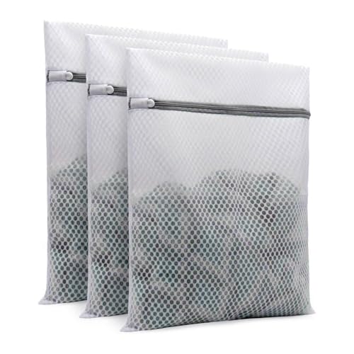 Mumoo Bear 3Pcs Durable Honeycomb Mesh Laundry Delicates Bags lingerie bags for Delicates, 12x16 Inch Suitable for Washing Machines and Dryers,Enhanced Design for Superior Garment Protection
