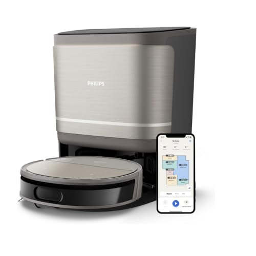Philips 9000 Series Robot Vacuum and Wash - Ultra-Strong Suction, Fresh Water Mopping, All-in-One Station, Obstacle Detection, Control via App (XU9100/10)