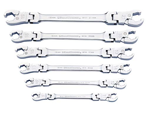 Gearwrench Ratcheting Flex Head Flare Nut Metric Wrench 6-Pieces Set