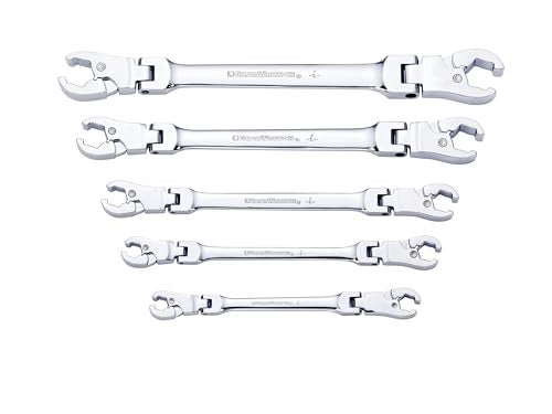 Gearwrench Ratcheting Flex Head Flare Nut SAE Wrench Set 5-Pieces
