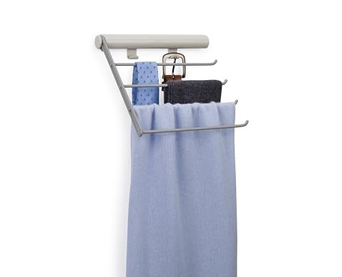 Joseph Joseph Orderly Belt, Tie & Scarf Hanging Rail, Wardrobe Accessory Organiser, 4 Rails Rack Storage, 2 Belt Hooks