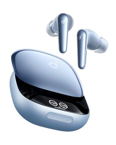 Soundcore Liberty 4 Pro by Anker, Noise Cancelling Wireless Earbuds, 7-Sensor and Real-Time Adaptive Noise Cancelling, Clear Calls with 6 Mics and AI (Blue+Gray)