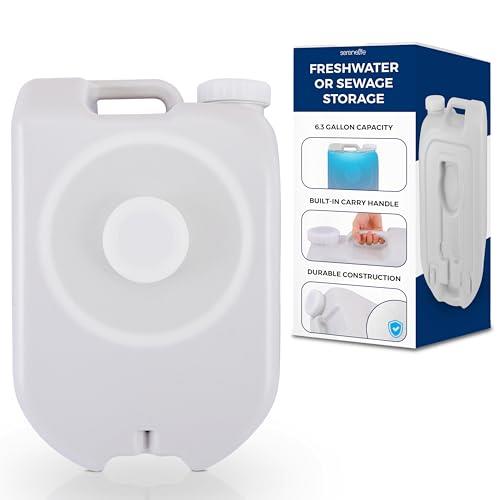 SereneLife 24L Compact Portable Water Tank - Non-toxic Water Container Reservoir W/Carry Handle - For Outdoor Social Events, Work Sites, Camping, Boating, Emergency Preparedness -SLCAWT20