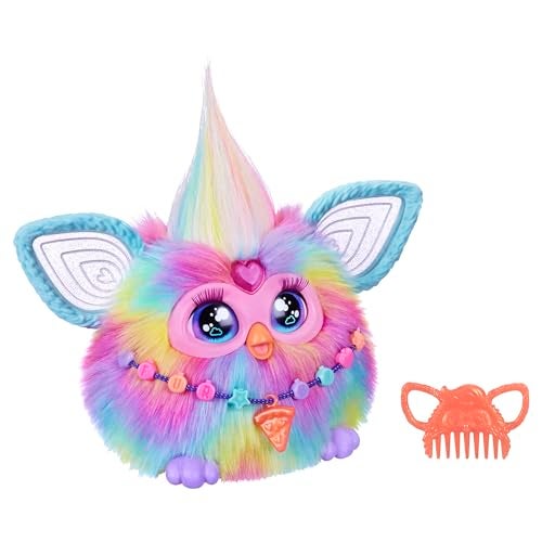 Furby Tie Dye, 15 Fashion Accessories, Interactive Plush Toys for 6 Year Old Girls & Boys & Up, Voice Activated Animatronic