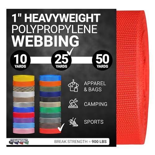 Strapworks Heavyweight Polypropylene Webbing - Heavy Duty Poly Strapping for Outdoor DIY Gear Repair