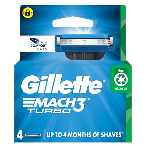 Gillette Mach3 Turbo Replacement Cartridges 4 Count