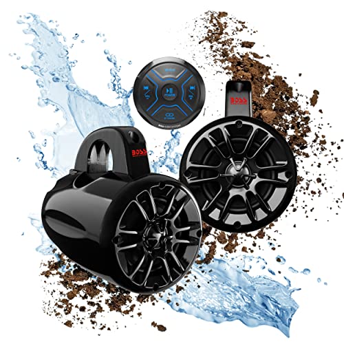 Boss Audio Marine Receiver and Wake Tower Speakers, 4-Inch