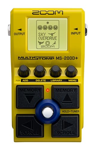 Zoom MS-200D+ Multistomp Drive Pedal, 200 Different Distortions in One Pedal, Overdrive, Distortion, Fuzz, Boost, Preamp and Combinations Thereof, Yellow