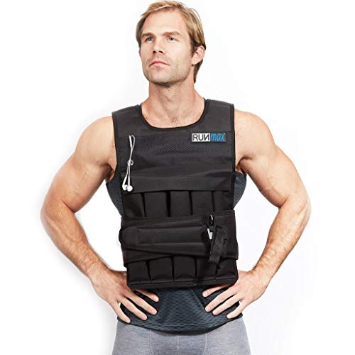 RUNmax Pro Weighted Vest 12lbs/ 20lbs/ 40lbs/ 50lbs/ 60lbs with Shoulder Pads Option, Without Shoulder Pads