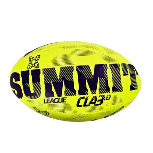 SUMMIT Classic League Recreational Rugby Ball - Soft Synthetic Rubber, Machine-Stitched Panels for Casual Play and Training - Multicoloured Full-Size