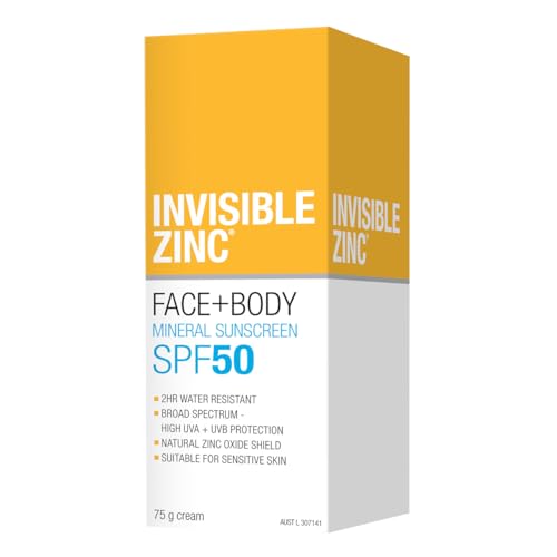 Invisible Zinc SPF50 Face and Body Sunscreen, 75g