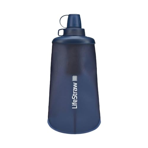 LifeStraw Peak Series Collapsible Squeeze Water Bottle, Mountain Blue, 650 ml Capacity