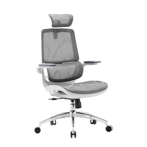 SIHOO M59AS-M301 Ergonomic Office Chair, Upgrade The Large Cushions,Breathable Mesh Desk Chair with Dual Back Design, Swivel Task Chair, Adjustable Height Gaming Chair(Grey)
