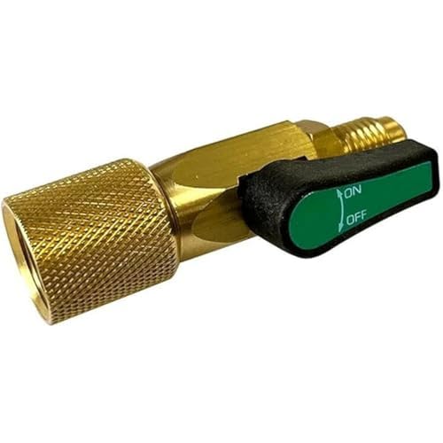 Javac 3/8 Inch FSAE x 1/4 Inch MSAE Refrigeration Ball Valve, Green