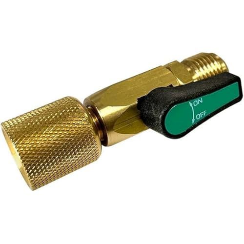 Javac 3/8 Inch FSAE x 3/8 Inch MSAE Refrigeration Ball Valve, Green