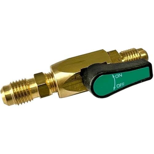 Javac 1/4 Inch MSAE x 1/4 Inch M SAE Refrigeration Ball Valve, Green