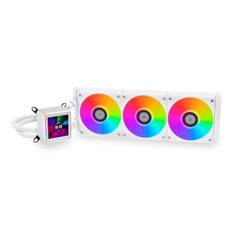Lian Li Galahad II LCD Screen W/480X480 Resolution 360 Closed Loop ARGB AIO Liquid All-in-One CPU Cooler ARGB Fans 2450RPM White