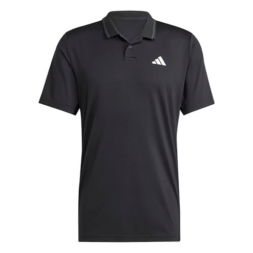 adidas Performance Men's Piqué Tennis Polo Shirt, Black, Small