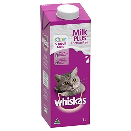 WHISKAS Kitten & Adult Milk Plus Lactose Free 1 Litre, 8 Pack