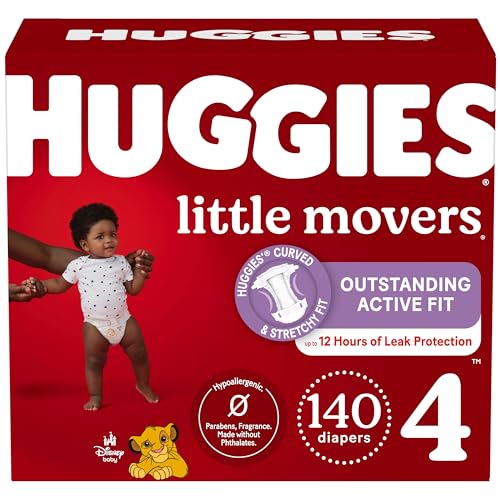 Huggies Baby Diapers Size 4, 140 Ct, Little Movers