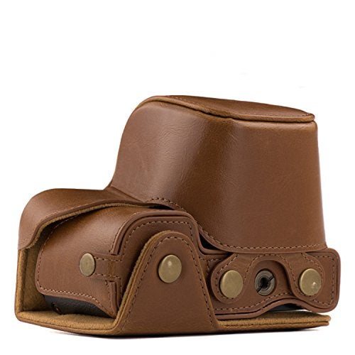 MegaGear Sony Alpha A6300, A6000 (16-50 mm) Ever Ready Leather Camera Case and Strap, with Battery Access - Light Brown - MG986