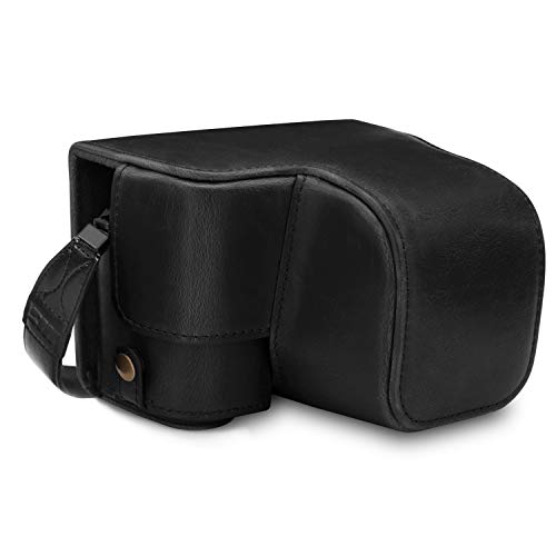 MegaGear Sony Alpha A6400 MegaGear MG1651 Ever Ready Leather Camera Case Compatible with Sony Alpha A6100, A6400 (16-50mm) - Black Camera Case, Black (MG1651)
