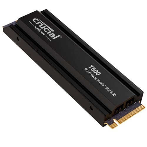 Crucial T500 SSD PCIe Gen4 NVMe M.2 Internal Gaming PS5 SSD with Heatsink, 4TB