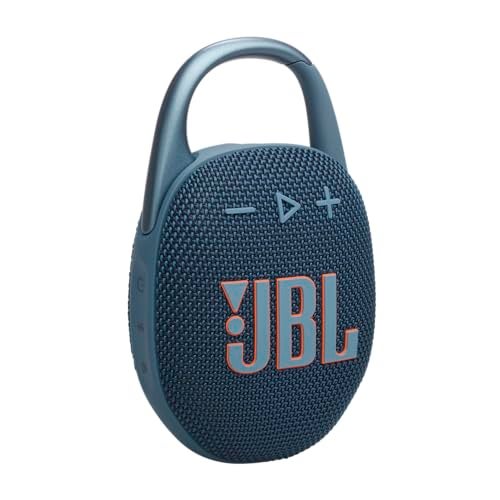 JBL Clip 5, Ultra-Portable JBL Pro Sound, Redesigned Carabiner, Up to 12 Hours of Playtime Plus 3 Hours with Playtime Boost, Waterproof and dustproof, Multi-Speaker Connection by Auracast, Blue