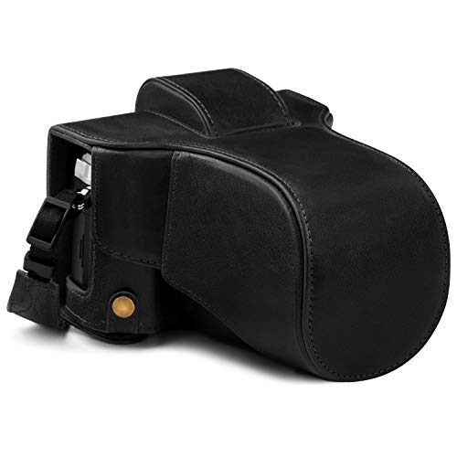 MegaGear MG1862 Ever Ready Genuine Leather Camera Case for Olympus OM-D E-M5 Mark III, Black