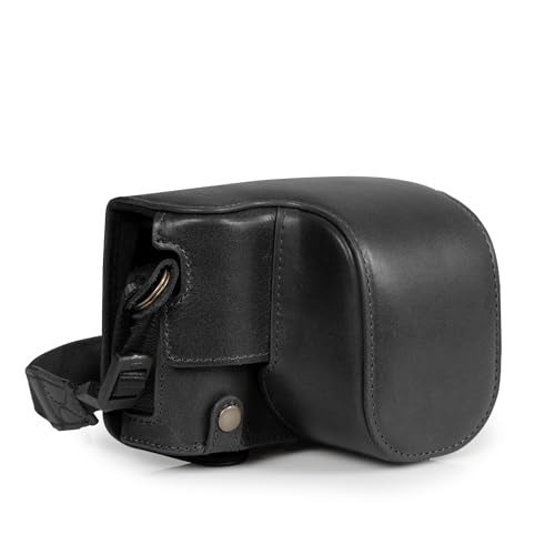 MegaGear Genuine Leather Camera Case for Fujifilm X100VI - Stylish and Protective (Black)