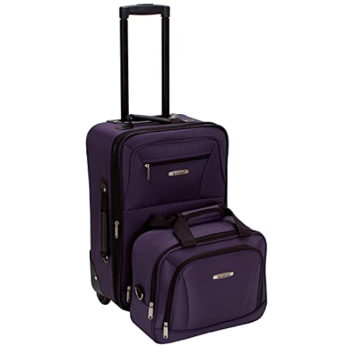 Rockland 2 Pc Luggage Set, Purple (Purple) - F102-PURPLE