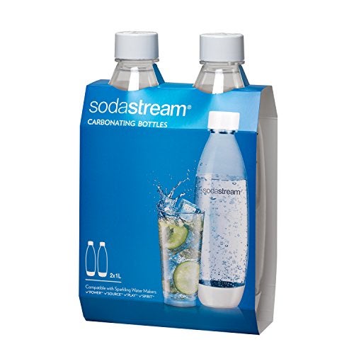 sodastream 1 L Slim White Carbonating Bottle Twin Pack