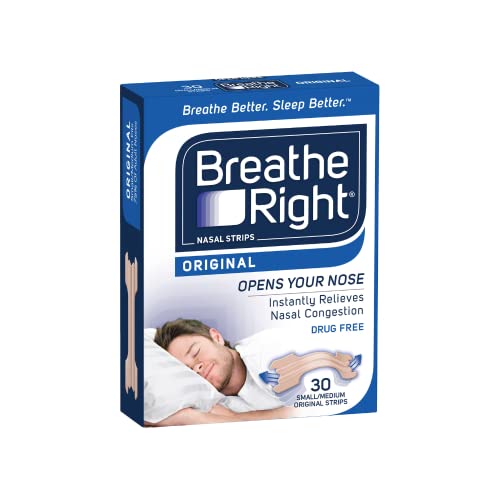 Breathe Right Tan Regular Nasal Congestion Strips 30 Pack