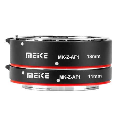 Meike MK-Z-AF1 Metal Auto Focus Macro Extension Tube Adapter Ring (11mm+18mm) Compatible with Nikon Z5 Z6 Z7 Z50 Z6II Z7II
