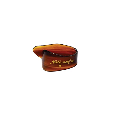 D'Addario National Thumb Picks for Guitar & Banjo, Medium, Celluloid Tortoiseshell, Pack of 4