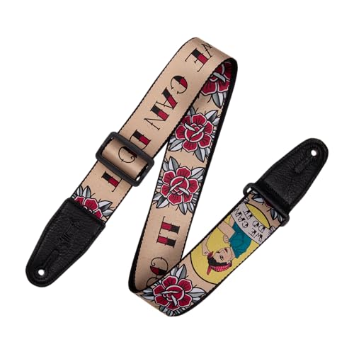 Levy's Leathers 2” Wide Polyester Guitar Strap with American Neo-Traditional Rosie the Riveter Motif (MPD2-125)