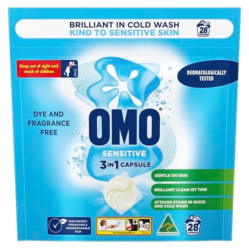 OMO Laundry Capsules 3 in 1 Sensitive, 28 Pack