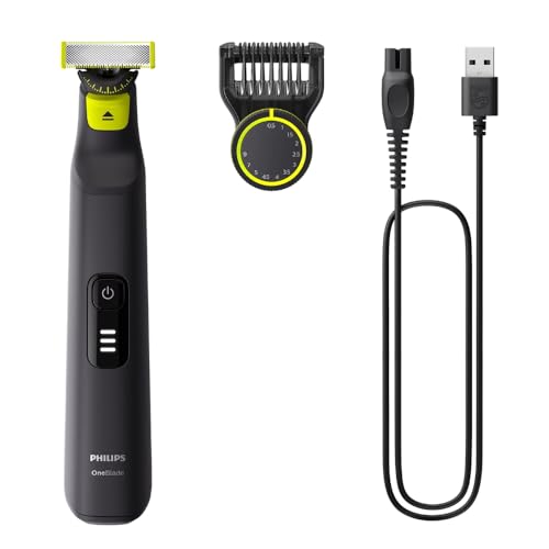 Philips OneBlade 360 Face PRO Hybrid Electric Beard and Hair Trimmer, Shaver for Head with 12 Length Precision Comb, QP6532/15