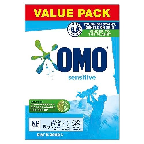 Omo Sensitive Laundry Detergent Washing Powder Front and Top Loader 5kg