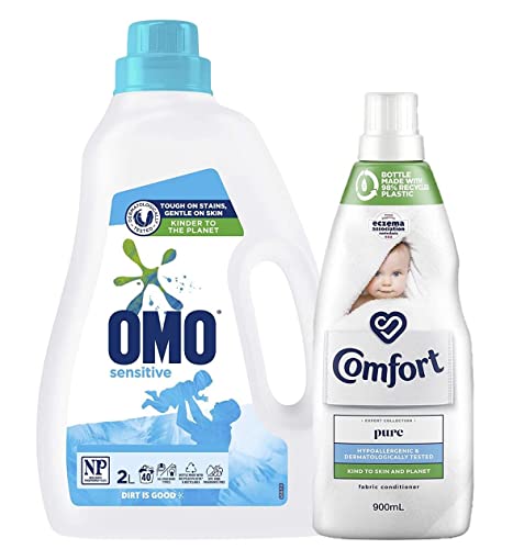 Laundry Bundle: Omo Sensitive Liquid (2L) and Comfort Fabric Conditioner (900ml)