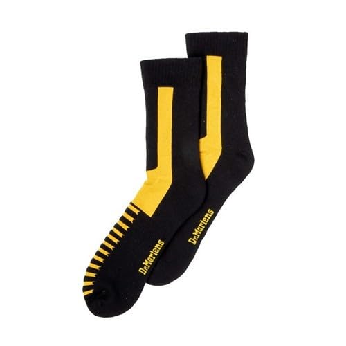 Dr. Martens Double Doc Cotton Blend Socks, Black/Yellow, Small/Medium