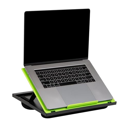 Mind Reader LTADJUST-GRN Adjustable 8 Position Top Desk with Cushions, Monitor, Laptop Lap Holder, Green