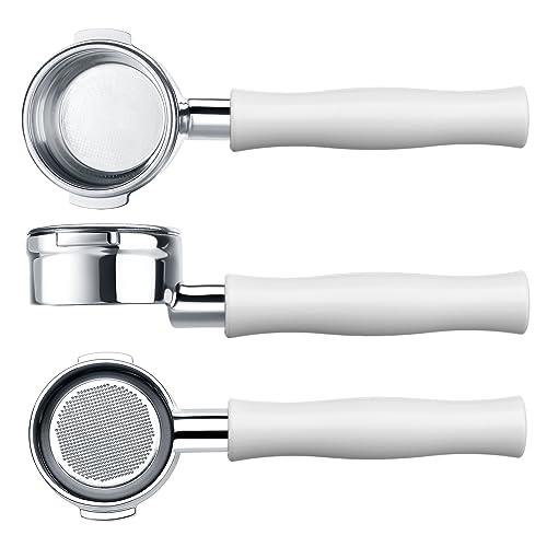 Normcore 58mm Bottomless Portafilter - Bottomless Naked Portafilter - Included 18g Basket - Fits Breville Dual-Boiler, Oracle, Oracle Touch Machine - Non-Stick Coating White