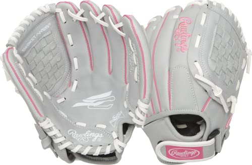 Rawlings | Sure Catch Series Fastpitch Softball Glove | Pink/Grey/White | LHT | 10.5'