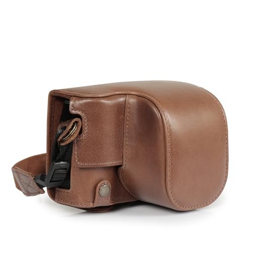 MegaGear Genuine Leather Camera Case for Fujifilm X100VI - Stylish and Protective - Brown