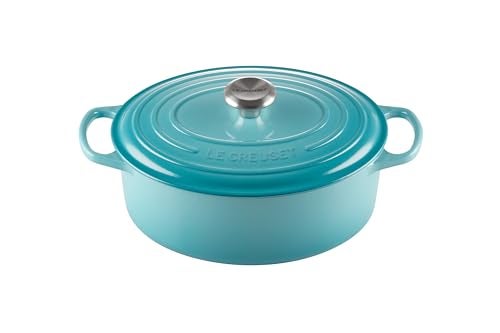 Le Creuset Enameled Cast Iron Signature Oval Dutch Oven, 5 qt, Caribbean
