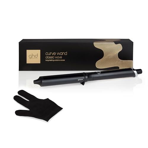 ghd Classic Wave Wand, Professional Hair Curler, A Curling Wand for Undone, Textured Waves, 38-26mm Oval Barrel, For All Hair Types, Lengths And Textures, Black (AU plug)