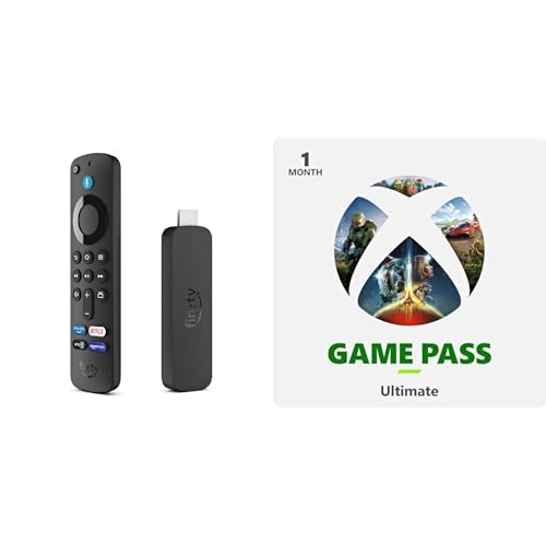 Amazon Fire TV Stick 4K streaming device (Newest gen) + Xbox Game Pass Ultimate 1 Month Subscription Bundle