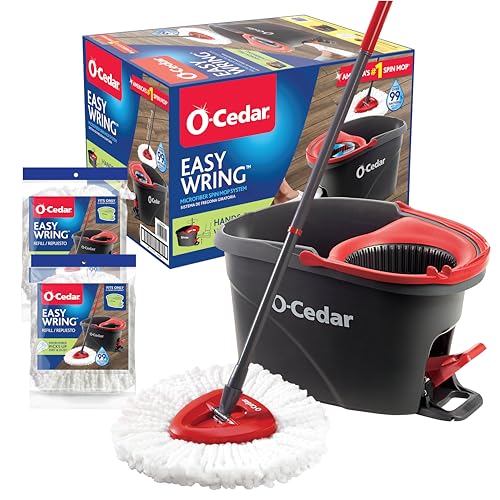 O-Cedar Easywring Spin Mop & Bucket With 2 Extra Refills